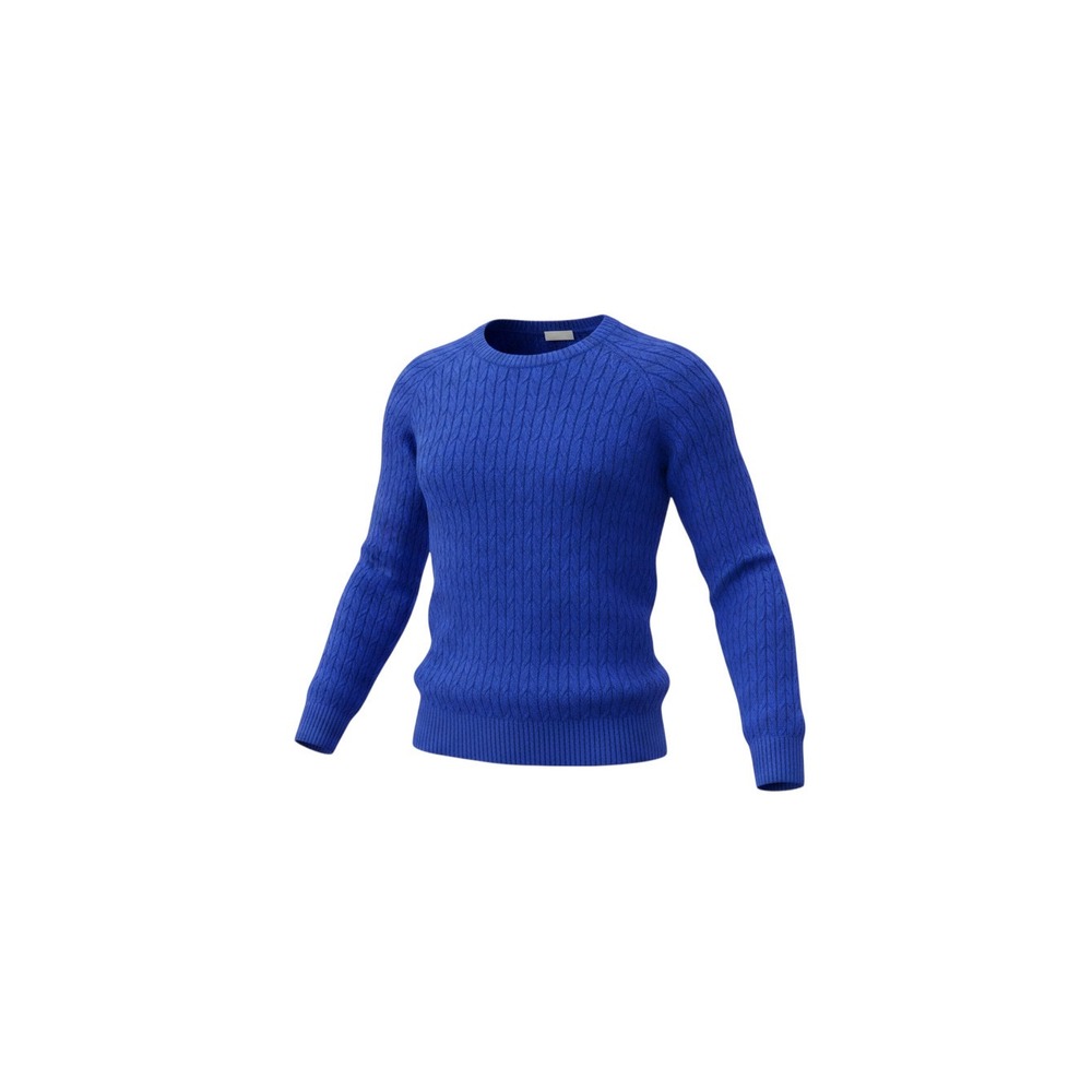 Daisy Cable Knit Sweater Womens L Royal Blue New Crew Neck Pullover DS666